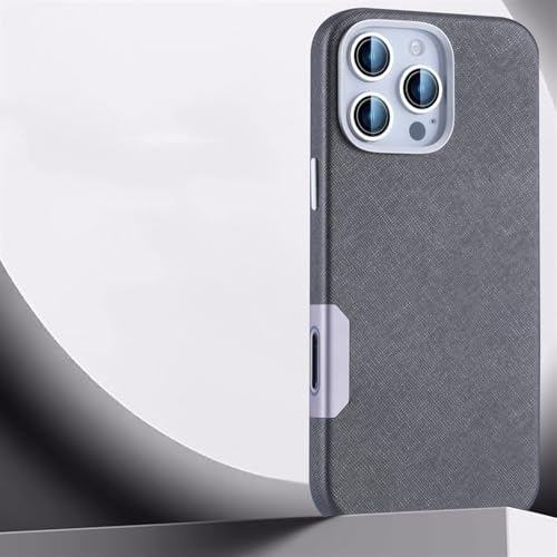QGGNMGT Luxuriöse Handyhülle aus PU-Leder für iPhone 16 15 14 Pro Max, Legierung, Kamera, Touch-Taste, stoßfeste Schutzhülle, Grau, für iPhone 14 QGGNMGT Luxuriöse Handyhülle aus PU-Leder für iPhone 16 15 14 Pro Max, Legierung, Kamera, Touch-Taste, stoßfeste Schutzhülle, Grau, für iPhone 14 von QGGNMGT