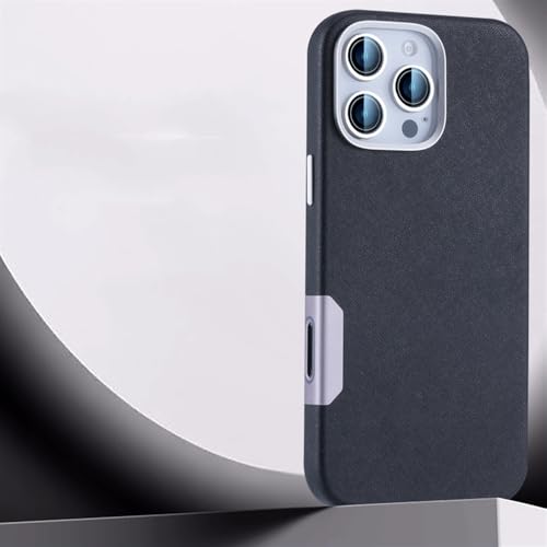 QGGNMGT Luxuriöse Handyhülle aus PU-Leder für iPhone 16 15 14 Pro Max, Legierung, Kamera, Touch-Taste, stoßfeste Schutzhülle, Schwarz, für iPhone 16 Pro Max QGGNMGT Luxuriöse Handyhülle aus PU-Leder für iPhone 16 15 14 Pro Max, Legierung, Kamera, Touch-Taste, stoßfeste Schutzhülle, Schwarz, für iPhone 16 Pro Max von QGGNMGT