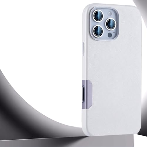 QGGNMGT Luxuriöse Handyhülle aus PU-Leder für iPhone 16 15 14 Pro Max, Legierung, Kamera, Touch-Taste, stoßfeste Schutzhülle, Weiß, für iPhone 15 Pro Max QGGNMGT Luxuriöse Handyhülle aus PU-Leder für iPhone 16 15 14 Pro Max, Legierung, Kamera, Touch-Taste, stoßfeste Schutzhülle, Weiß, für iPhone 15 Pro Max von QGGNMGT