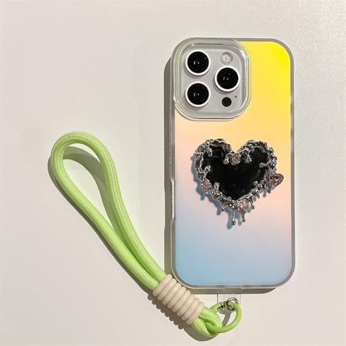 QGGNMGT Luxus-Handyhülle mit Umhängeband und Herzmotiv für iPhone 14 13 15 16 Pro Max, Make-up-Spiegel, stoßfeste Schutzhülle auf der Rückseite, Mintgrün, für iPhone 14 QGGNMGT Luxus-Handyhülle mit Umhängeband und Herzmotiv für iPhone 14 13 15 16 Pro Max, Make-up-Spiegel, stoßfeste Schutzhülle auf der Rückseite, Mintgrün, für iPhone 14 von QGGNMGT