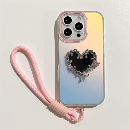 QGGNMGT Luxus-Handyhülle mit Umhängeband und Herzmotiv für iPhone 14 13 15 16 Pro Max, Make-up-Spiegel, stoßfeste Schutzhülle auf der Rückseite, Pink, für iPhone 14 Pro QGGNMGT Luxus-Handyhülle mit Umhängeband und Herzmotiv für iPhone 14 13 15 16 Pro Max, Make-up-Spiegel, stoßfeste Schutzhülle auf der Rückseite, Pink, für iPhone 14 Pro von QGGNMGT