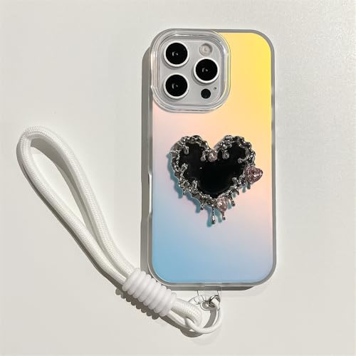 QGGNMGT Luxus-Handyhülle mit Umhängeband und Herzmotiv für iPhone 14 13 15 16 Pro Max, Make-up-Spiegel, stoßfeste Schutzhülle auf der Rückseite, Weiß, für iPhone 13 QGGNMGT Luxus-Handyhülle mit Umhängeband und Herzmotiv für iPhone 14 13 15 16 Pro Max, Make-up-Spiegel, stoßfeste Schutzhülle auf der Rückseite, Weiß, für iPhone 13 von QGGNMGT