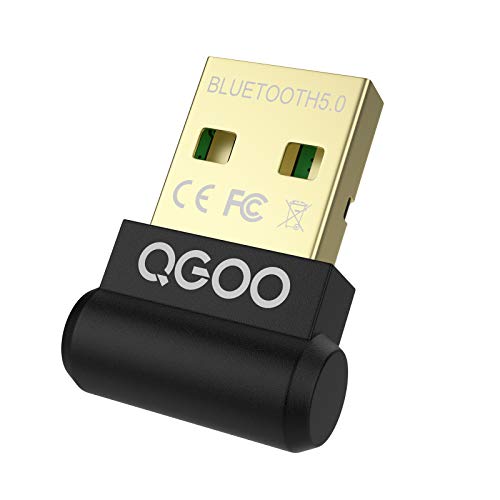 QGOO Bluetooth Adapter, Mini-USB Bluetooth Adapter 5.0+EDR für Bluetooth-Kopfhörer-Lautsprecher, Bluetooth Dongle für Laptop-Desktop-Computer, Bluetooth Stick für Windows 11/10/8.1/7 von QGOO