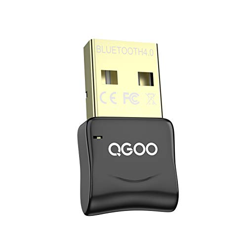 QGOO Bluetooth Adapter 4.0, USB Bluetooth Adapter Bluetooth Dongle Laptop Computer Desktop,Bluetooth Stick für Bluetooth-Kopfhörer/Lautsprecher/Tastatur, unterstützt Windows 11/10/8/7 von QGOO