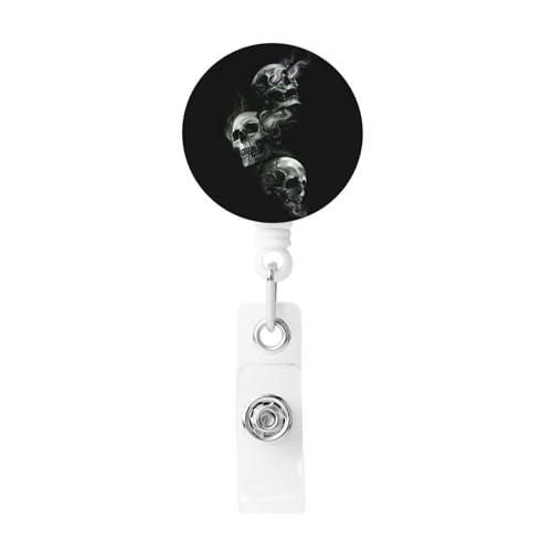 QGWDYYJQ Ausziehbarer Ausweishalter mit Totenkopf-Motiv, mit Schlüsselring, Gürtelclip, Schwarz und Weiß QGWDYYJQ Ausziehbarer Ausweishalter mit Totenkopf-Motiv, mit Schlüsselring, Gürtelclip, Schwarz und Weiß von QGWDYYJQ
