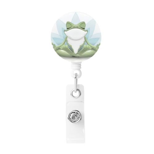 QGWDYYJQ Lustiger Yoga-Frosch-Aufdruck, einziehbarer Ausweishalter, Abzeichen-Spule, Clip mit Schlüsselring, Gürtelclip QGWDYYJQ Lustiger Yoga-Frosch-Aufdruck, einziehbarer Ausweishalter, Abzeichen-Spule, Clip mit Schlüsselring, Gürtelclip von QGWDYYJQ