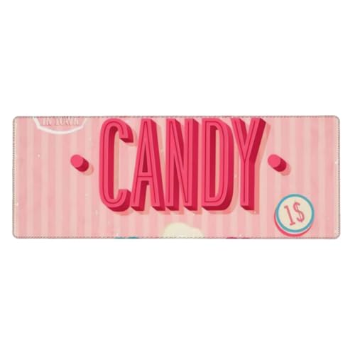 QGWDYYJQ Mauspad mit Aufschrift "Cotton Candy" bedruckt, 30 x 80 cm, Tastatur-Pad, Schreibtisch-Schutz-Pad QGWDYYJQ Mauspad mit Aufschrift "Cotton Candy" bedruckt, 30 x 80 cm, Tastatur-Pad, Schreibtisch-Schutz-Pad von QGWDYYJQ