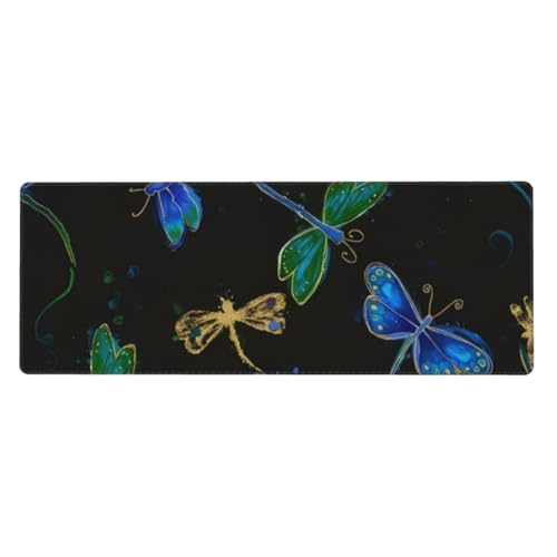 QGWDYYJQ Mauspad mit Libellen-Motiv, 30 x 80 cm, Tastatur-Pad, Schreibtisch-Schutz-Pad QGWDYYJQ Mauspad mit Libellen-Motiv, 30 x 80 cm, Tastatur-Pad, Schreibtisch-Schutz-Pad von QGWDYYJQ