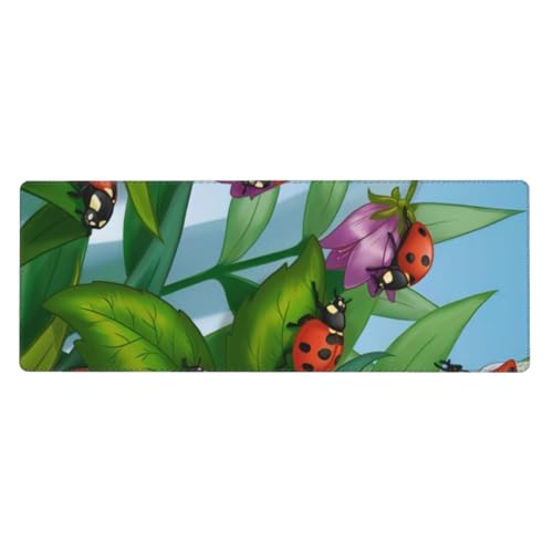 QGWDYYJQ Mauspad mit Marienkäfer-Motiv, 30 x 80 cm, Tastatur-Pad, Schreibtisch-Schutz-Pad von QGWDYYJQ