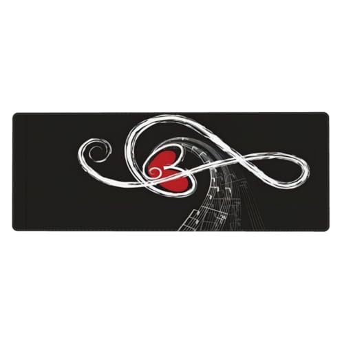 QGWDYYJQ Mauspad mit Musiksymbolen, bedruckt, 30 x 80 cm, Tastatur-Pad, Schreibtisch-Schutz-Pad QGWDYYJQ Mauspad mit Musiksymbolen, bedruckt, 30 x 80 cm, Tastatur-Pad, Schreibtisch-Schutz-Pad von QGWDYYJQ