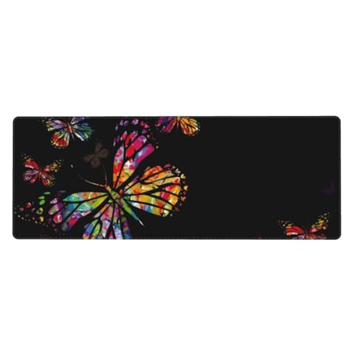 QGWDYYJQ Mauspad mit buntem Schmetterlingsdruck, 30 x 80 cm, Tastatur-Pad, Schreibtisch-Schutz-Pad QGWDYYJQ Mauspad mit buntem Schmetterlingsdruck, 30 x 80 cm, Tastatur-Pad, Schreibtisch-Schutz-Pad von QGWDYYJQ