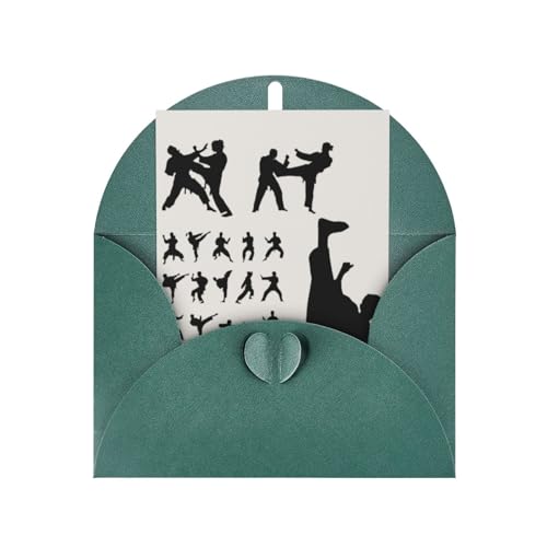 QGWDYYJQ Weihnachtskarte mit Silhouetten von Kampfsport-Motiv, bedruckt, mit Umschlag, Dankeskarte, Grußkarte für alle Anlässe QGWDYYJQ Weihnachtskarte mit Silhouetten von Kampfsport-Motiv, bedruckt, mit Umschlag, Dankeskarte, Grußkarte für alle Anlässe von QGWDYYJQ