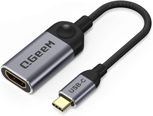 QGeeM USB C zu HDMI Adapter 4K Kabel, tragbarer USB Typ-C zu HDMI Adapter [Thunderbolt 3/4] für MacBook Pro/Air, iPhone 15 Pro Max, Dell XPS, Pixelbook, Surface IPad Pro, Galaxy und mehr von QGeeM