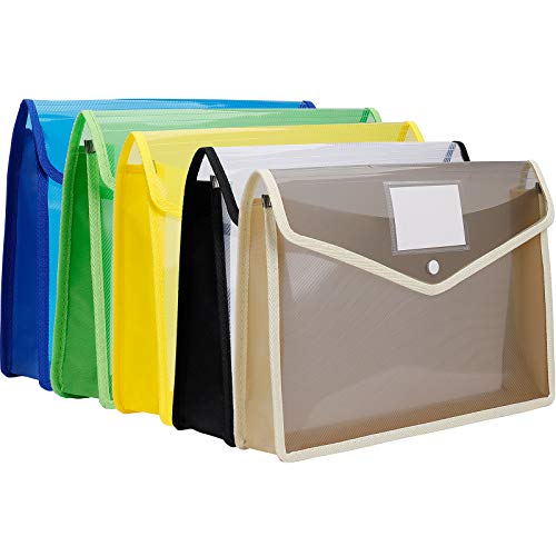 Dokumententasche A4 Transparent Dokumentenmappe mit Druckknopf und Kartenfach für Büro Haushalt Schule Reise 5 Stück Dokumententasche A4 Transparent Dokumentenmappe mit Druckknopf und Kartenfach für Büro Haushalt Schule Reise 5 Stück von QH-Shop