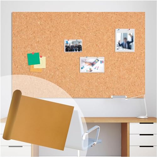 Selbstklebende, schneidbare Kork-Pinnwand, rahmenlos für Büro, Zuhause, Schule, Message Vision Board) von QHBDJX