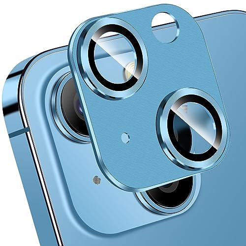 QHOHQ 3 Stück, Kameraschutz für iPhone 15 [6,1 Zoll] / iPhone 15 Plus [6,7 Zoll], Zinklegierung Einteilige Kamera Panzer Schutz Glas, [Aktualisierte Fassung], Ultra HD, Bruchsicher - Blau von QHOHQ