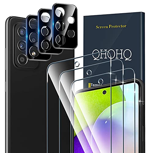 QHOHQ 3 Stück Panzer Schutz Glas für Samsung Galaxy A52 4G / A52 5G / A52S 5G mit 3 Stück Kamera Panzer folie, 9H Härte, Ultra-HD Displayschutzfolie, Anti-Kratz, Anti-Blasenfrei, Einfach Install QHOHQ 3 Stück Panzer Schutz Glas für Samsung Galaxy A52 4G / A52 5G / A52S 5G mit 3 Stück Kamera Panzer folie, 9H Härte, Ultra-HD Displayschutzfolie, Anti-Kratz, Anti-Blasenfrei, Einfach Install von QHOHQ