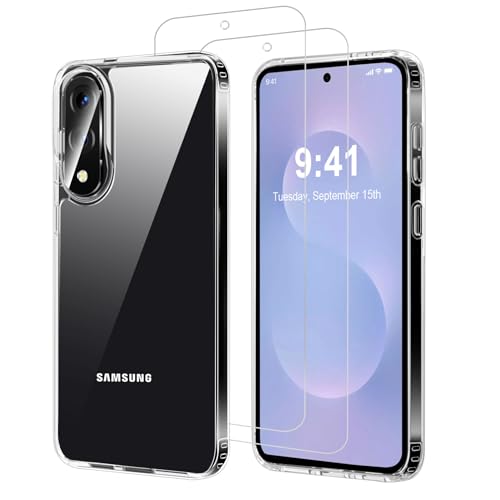QHOHQ Hülle für Samsung Galaxy S25 Edge 5G, 1 Handyhülle + 2 Stück Panzer Glas, [Nie Vergilbung], [Militärstandard Schutz] Schutzhülle Case, Stoßfest Gassack, Anti-Kratzt - Klar von QHOHQ