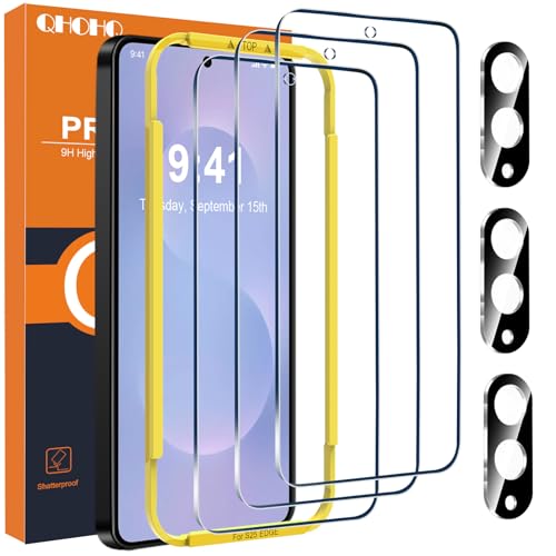 QHOHQ für Samsung Galaxy S25 Edge für Panzerglas mit Kamera Schutzfolie, Militärstandard Schutz, [Full Screen],9H+ Glas Folie, Anti-Fingerabdruck, Anti-Kratzer, mit Installationshilfe [3+3 Stück] von QHOHQ