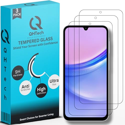 QHTech Displayschutz, 3er-Pack, 0,33 mm, Härte 9H, HD-Schutzglas, ultraklar für (Samsung Galaxy A05/A05S) von QHTech