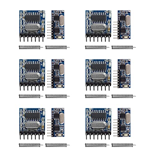 QIACHIP RX480E 433 Mhz RF Funk Modul Sender und Empfänger 6 Sätze 4 Kanal für Arduino Raspberry pi mit Antenne Fernbedienung von QIACHIP