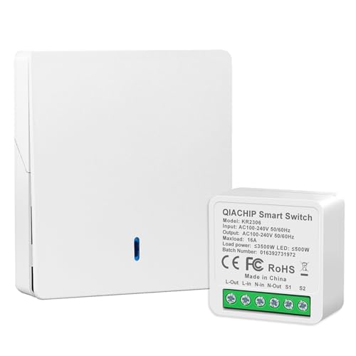 QIACHIP Smart Lichtschalter,16A Mini DIY Schalter Relais Modul Empfänger mit Funk Touch 2.4 ghz Panel Wireless Switch Fernbedienung,für eWeLink APP QIACHIP Smart Lichtschalter,16A Mini DIY Schalter Relais Modul Empfänger mit Funk Touch 2.4 ghz Panel Wireless Switch Fernbedienung,für eWeLink APP von QIACHIP