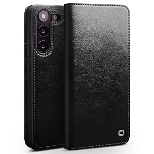 Qialino - Passend für Samsung Galaxy S23 - Leder Book Case Hülle - Schwarz von QIALINO