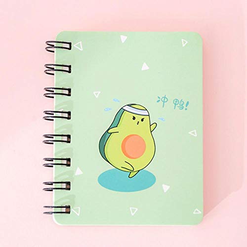 1 PCS Mini Cartoon kawaii Notizbuch   Flipable Tragbare Spule Avocado Loseblatt   Notizblock Tagebuch Schulmaterial Schreibwaren Ankunft, Schwarz von QIANHUA