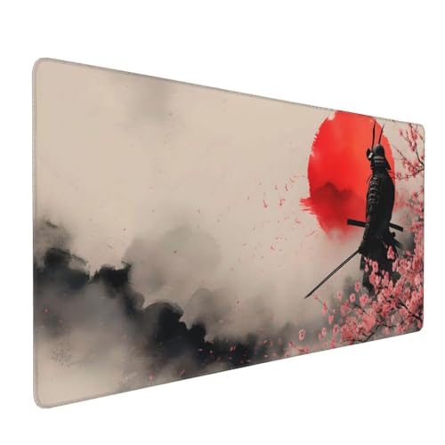 Japanische Samurai Mauspad XXL 800x400x3 mm, Groß Gaming Mauspad Design Vernähte Kanten, Wetterfest Anti Rutsch Mousepad PC Laptop verbessert Präzision und Geschwindigkeit, für Home Office A-806 Japanische Samurai Mauspad XXL 800x400x3 mm, Groß Gaming Mauspad Design Vernähte Kanten, Wetterfest Anti Rutsch Mousepad PC Laptop verbessert Präzision und Geschwindigkeit, für Home Office A-806 von QIANLUOO