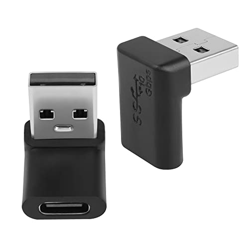 QIANRENON 10Gbps USB 3.1 auf USB C 90° Winkel Adapter USB A Stecker auf USB C Buchse L-Form Winkel Konverter,für OTG Datenübertragung 3A Laden,für PC Laptop Tablet,2Pcs(Positive Biegung/Buchse Oben) QIANRENON 10Gbps USB 3.1 auf USB C 90° Winkel Adapter USB A Stecker auf USB C Buchse L-Form Winkel Konverter,für OTG Datenübertragung 3A Laden,für PC Laptop Tablet,2Pcs(Positive Biegung/Buchse Oben) von QIANRENON