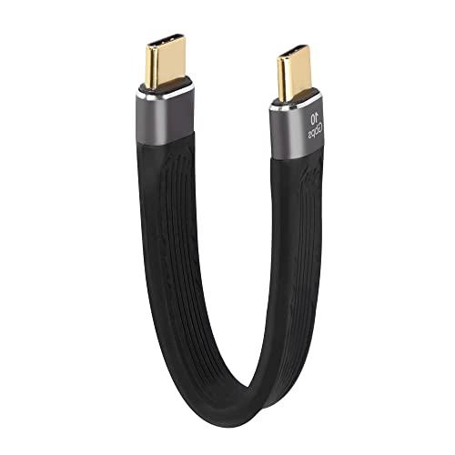 QIANRENON 10Gbps USB C Kurze Daten Cable 100 W USB C Kurzes Ladekabel USB3.1 Type C Stecker auf USB C Stecker kurzes Aufladen Datenübertragung Kabel, für Powerbank MacBook Smartphone, 12.9cm/5,1in von QIANRENON