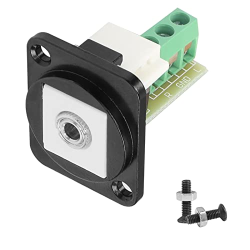 QIANRENON 3.5mm Stereo Panel Mount Adapter TRS 1/8 (3.5mm) Buchse auf 3Pin Crimpkontakte Lötfrei Anschlüsse, XLR Panel/D-Typ Panel Mount, für Stereo Kabel Lautsprecher Kopfhörer von QIANRENON