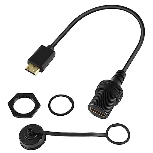 QIANRENON 4K Mini HDMI auf HDMI Gewinde Festes Auto Wasserdichtes Kabel Mini HDMI Stecker auf HDMI 2.0 Buchse Mount Verlängerungskabel 4K@60Hz,für TV Grafikkarte Kamera Tablet Camcorder,30cm/11.8in QIANRENON 4K Mini HDMI auf HDMI Gewinde Festes Auto Wasserdichtes Kabel Mini HDMI Stecker auf HDMI 2.0 Buchse Mount Verlängerungskabel 4K@60Hz,für TV Grafikkarte Kamera Tablet Camcorder,30cm/11.8in von QIANRENON