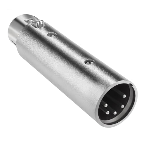 QIANRENON 5Pin XLR auf 3Pin XLR DMX Konverter Adapter, für Mikrofon, DMX Controller, Bühnenbeleuchtung, Dimmerkonsole von QIANRENON