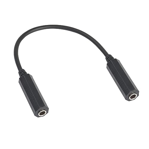 QIANRENON 6,35mm Audio Verlängerungskabel Adapter, TRS 1/4 (6,35mm) Buchse auf Buchse Stereo Kupplung cable, Für Erweiterung 6.35 kabel, 30cm/11.8in von QIANRENON
