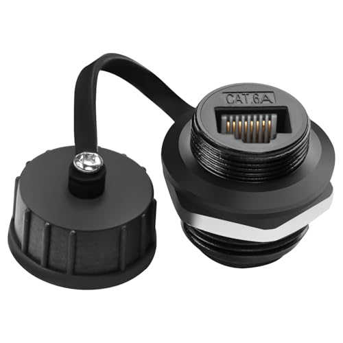 QIANRENON Cat6a RJ45 Wasserdichter Netzwerk Adapter RJ45 8P8C Buchse auf Buchse Panel Montage Wasserdichter Anschluss RJ45 Durchführung Bulkhead Mount Steckdose, Abgeschirmt, für Outdoor Ethernet QIANRENON Cat6a RJ45 Wasserdichter Netzwerk Adapter RJ45 8P8C Buchse auf Buchse Panel Montage Wasserdichter Anschluss RJ45 Durchführung Bulkhead Mount Steckdose, Abgeschirmt, für Outdoor Ethernet von QIANRENON