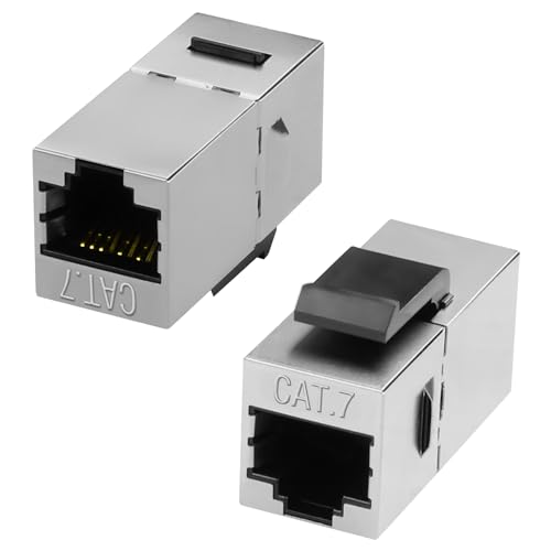 QIANRENON Cat7 RJ45 Keystone Buchse Netzwerk Anschluss Koppler RJ45 8P8C Buchse auf Buchse Wandplatten Modul Ethernet Adapter,10Gbps/600MHz/Abgeschirmt,für Standard Wandplatten,LAN Patch Panel,2Pcs QIANRENON Cat7 RJ45 Keystone Buchse Netzwerk Anschluss Koppler RJ45 8P8C Buchse auf Buchse Wandplatten Modul Ethernet Adapter,10Gbps/600MHz/Abgeschirmt,für Standard Wandplatten,LAN Patch Panel,2Pcs von QIANRENON
