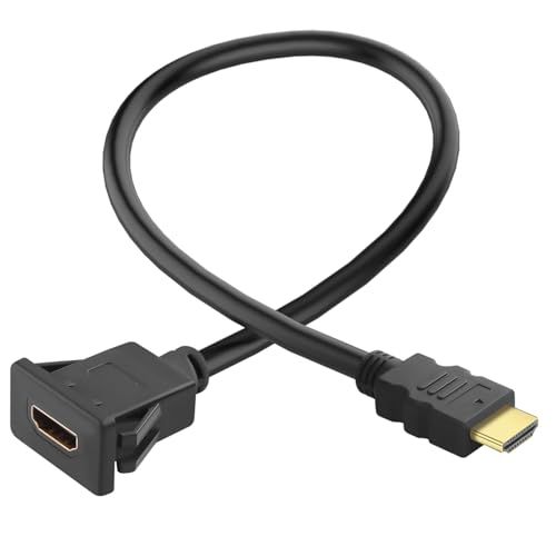 QIANRENON HDMI 2.0 Rechteckig Snap on Montage HD Kurzer Kabel Anschluss 4K@60Hz HDMI Stecker auf Buchse Eingebettet Feste Mount Adapter Extender, für HDTV Monitor Projektor Desktop, 30cm/11.8in QIANRENON HDMI 2.0 Rechteckig Snap on Montage HD Kurzer Kabel Anschluss 4K@60Hz HDMI Stecker auf Buchse Eingebettet Feste Mount Adapter Extender, für HDTV Monitor Projektor Desktop, 30cm/11.8in von QIANRENON