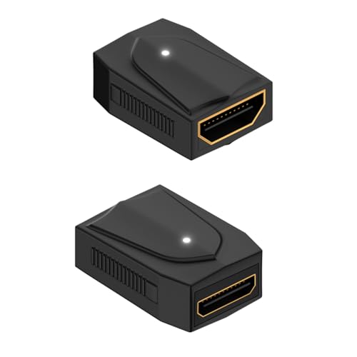 QIANRENON HDMI auf Mini HDMI 8K Adapter Koppler UHD2.1 HDMI Buchse auf Mini HDMI Buchse Anschluss Extender, LED Licht, Verlängert HDMI/Mini HDMI, für Kamera HDTV Monitore Projektoren, 2Pcs von QIANRENON