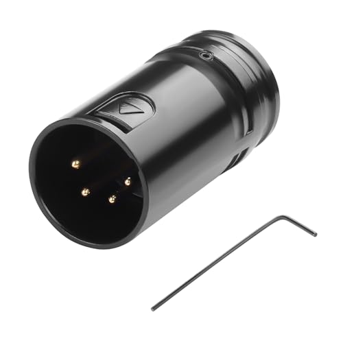 QIANRENON Kompakt 4Pin XLR Löten Adapter Verstellbarer 90° Winkel 4Pin xlR Stecker Dünnes Kabel Mikrofon Anschluss Vergoldeter Xlr4 Audio Plug, für DIY Reparatur 4 Pole, mit Sechskantschlüssel QIANRENON Kompakt 4Pin XLR Löten Adapter Verstellbarer 90° Winkel 4Pin xlR Stecker Dünnes Kabel Mikrofon Anschluss Vergoldeter Xlr4 Audio Plug, für DIY Reparatur 4 Pole, mit Sechskantschlüssel von QIANRENON