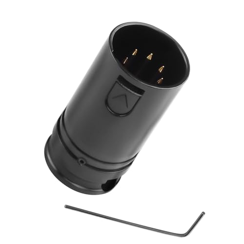 QIANRENON Kompakter 5Pin XLR Löten Audio Adapter Einstellbarer 90° Winkel Xlr 5Pin Stecker Mikrofon Dünnes Kabel Anschluss Vergoldet Xlr-5 DMX 512 Plug, für DIY Reparatur, Mit 0,9mm Inbusschlüssel QIANRENON Kompakter 5Pin XLR Löten Audio Adapter Einstellbarer 90° Winkel Xlr 5Pin Stecker Mikrofon Dünnes Kabel Anschluss Vergoldet Xlr-5 DMX 512 Plug, für DIY Reparatur, Mit 0,9mm Inbusschlüssel von QIANRENON
