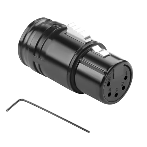 QIANRENON Kompakter 5Pin XLR Löten Mikrofon Anschluss Einstellbarer 90° Winkel XLR 5 Pole Buchse Dünnes Kabel Adapter Socket, für Reparatur DIY DMX Bühnenbeleuchtung Pro Audio, Mit 0,9mm-Schlüssel QIANRENON Kompakter 5Pin XLR Löten Mikrofon Anschluss Einstellbarer 90° Winkel XLR 5 Pole Buchse Dünnes Kabel Adapter Socket, für Reparatur DIY DMX Bühnenbeleuchtung Pro Audio, Mit 0,9mm-Schlüssel von QIANRENON