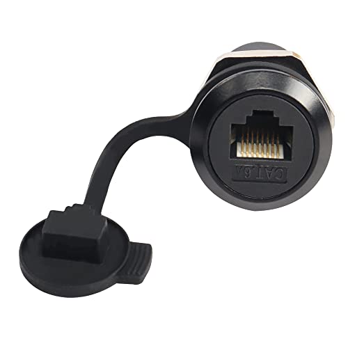 QIANRENON RJ45 geschirmter Panelmontage-Adapter, Cat6A RJ45 8P8C Buchse auf Buchse, Gewindebefestigung, Netzwerkdose, mit wasserdichter und staubdichter Abdeckung QIANRENON RJ45 geschirmter Panelmontage-Adapter, Cat6A RJ45 8P8C Buchse auf Buchse, Gewindebefestigung, Netzwerkdose, mit wasserdichter und staubdichter Abdeckung von QIANRENON