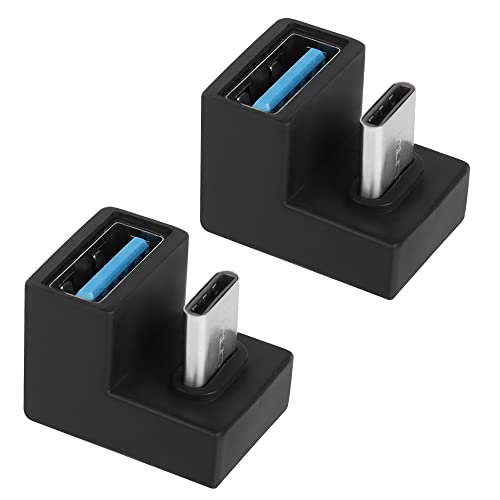 QIANRENON U-förmiger USB C auf USB 3.1 Adapter, 180 Grad Typ C Stecker auf USB A3.1 Buchse, Koppler, 10 Gbit/s, unterstützt Datenübertragung, OTG, 2 Stück von QIANRENON