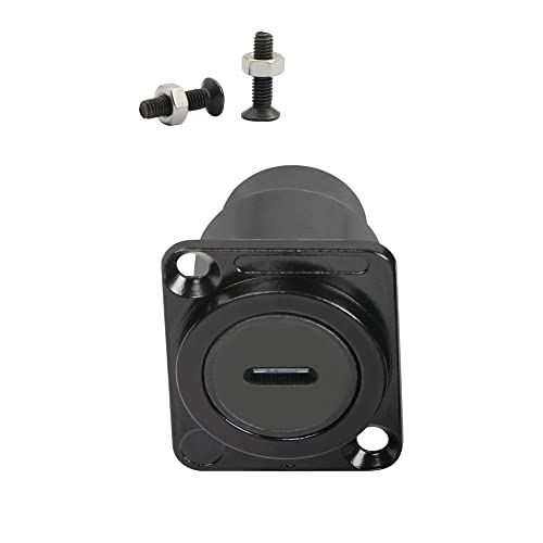 QIANRENON USB C Panel Montage Daten Adapter Koppler 5Gbps USB Type C Buchse auf Typ C Buchse Laden Anschluss 5V2A, Typ D/XLR Panel Montage, für Smartphone Computer von QIANRENON
