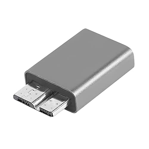 QIANRENON USB Micro-B 3.0 Adapter USB Micro-B 3.0 Stecker auf Typ-C Buchse Koppler Konverter für Externe Festplatte MacBook Pro Galaxy S5/S8/S9/S10 Note 3 Etc. Grau von QIANRENON