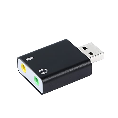 QIANRENON USB auf 3.5mm Aux Audio Adapter USB2.0 auf 3,5 mm Kopfhörer Mikrofone Konverter, für PS4, Headset (CTIA/OMTP Standard), Microphone, Laptop, PC von QIANRENON