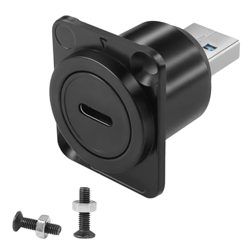 QIANRENON USB3.0 auf USB C Panel Montage Adapter Konverter 5Gbps USB3.0 Stecker auf USB C Buchse Daten Anschluss USB3.0 auf Type C Einbau Buchse, D Panel/XLR Panel Montage, für Data Transfer/Ladung QIANRENON USB3.0 auf USB C Panel Montage Adapter Konverter 5Gbps USB3.0 Stecker auf USB C Buchse Daten Anschluss USB3.0 auf Type C Einbau Buchse, D Panel/XLR Panel Montage, für Data Transfer/Ladung von QIANRENON