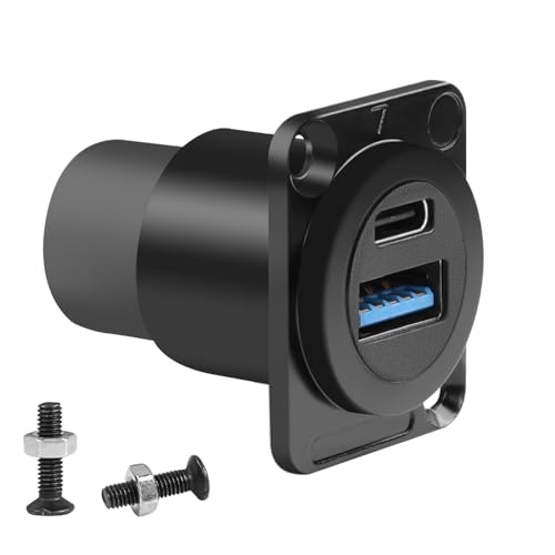 QIANRENON USB3.0 & USB C 3.1 Panel Montage Adapter USB3.0+USB Typ C 3.1 Buchse auf Buchse Fest Montage Daten Anschluss USB A & USB C Durchführung Bulkhead Einbau Steckdosen, Montage XLR/D Typ Panel QIANRENON USB3.0 & USB C 3.1 Panel Montage Adapter USB3.0+USB Typ C 3.1 Buchse auf Buchse Fest Montage Daten Anschluss USB A & USB C Durchführung Bulkhead Einbau Steckdosen, Montage XLR/D Typ Panel von QIANRENON