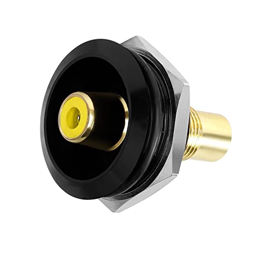QIANRENON Vergoldet RCA Eingebettet Gewinde Runder Adapter, RCA Buchse auf Buchse Panel Montage AV Anschluss, Für Audio,Video,TV,Phono,Lautsprecher,RCA-Kabel,Verstärker, Gelb QIANRENON Vergoldet RCA Eingebettet Gewinde Runder Adapter, RCA Buchse auf Buchse Panel Montage AV Anschluss, Für Audio,Video,TV,Phono,Lautsprecher,RCA-Kabel,Verstärker, Gelb von QIANRENON